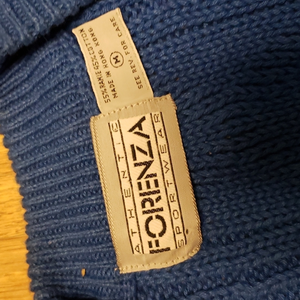 VTG Forenza 80s/90s v-neck cable knit sweater vest blue size medium - Picture 2 of 5